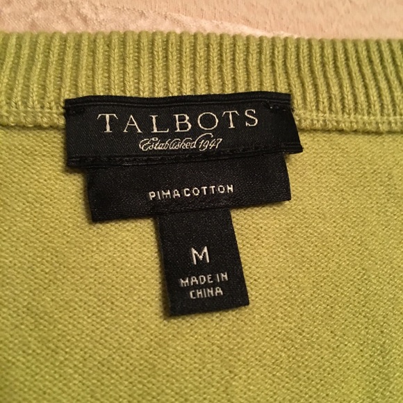 For Spring! Talbots lime green cardigan sweater! - Picture 3 of 3